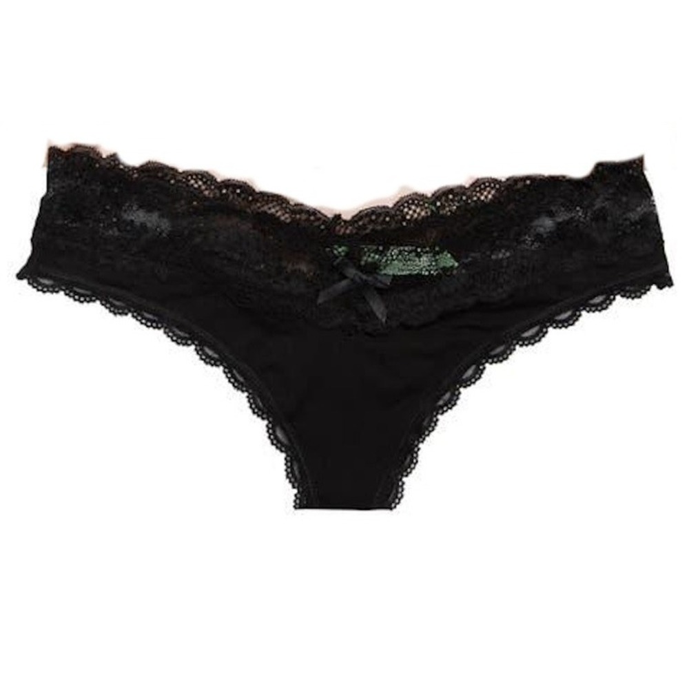 NWOT honeydew S Ahna Thong Panty Underwear Black 121662